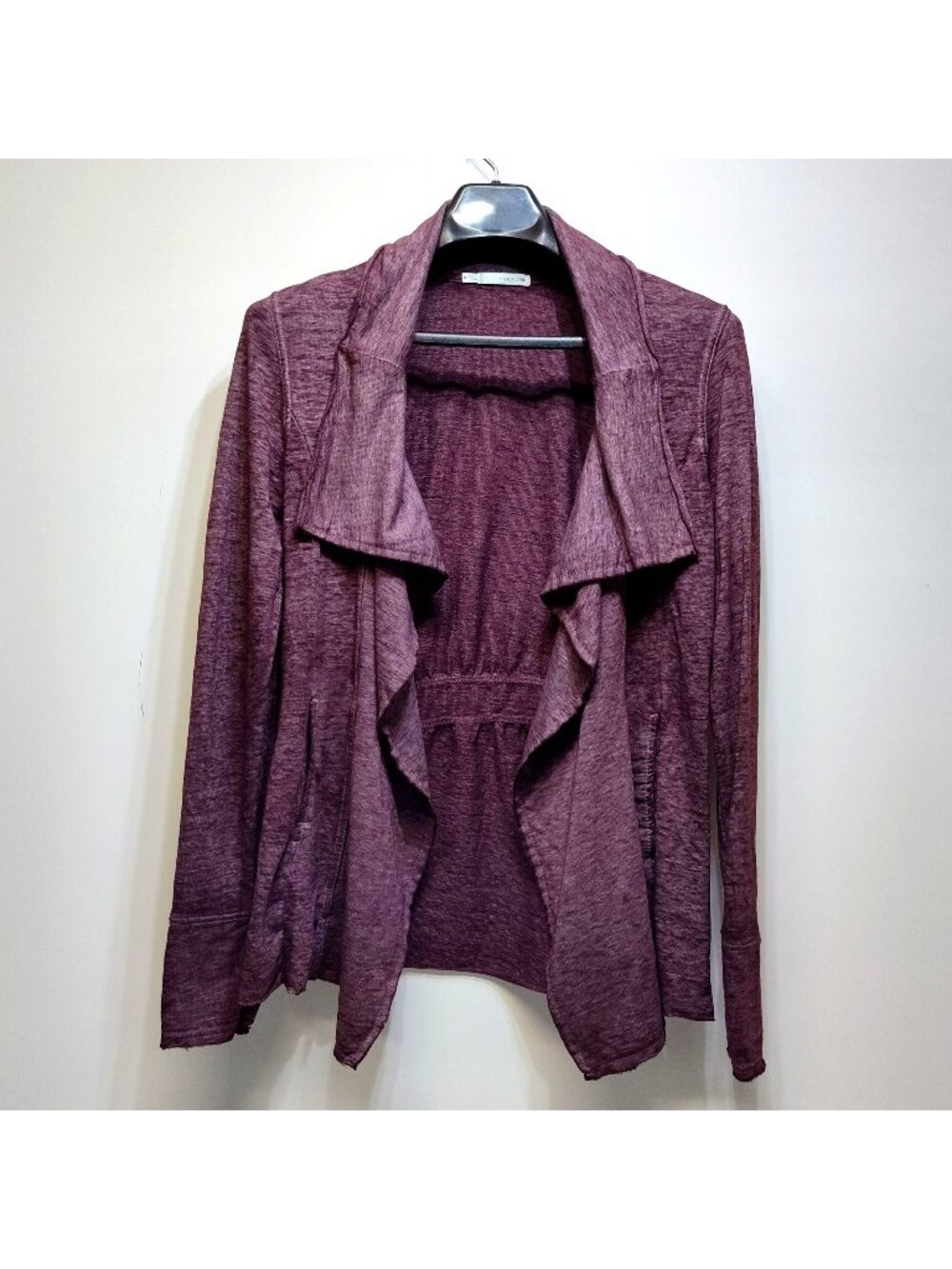 Maurices Medium Open Front Waterfall Cardigan Knit Woven Cozy Comfort Distressed